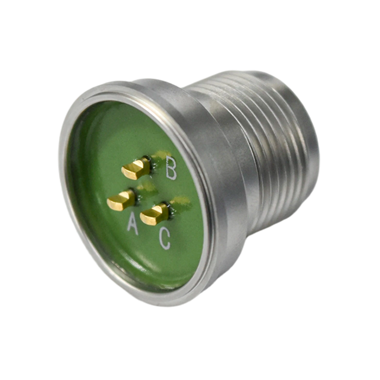 Glass Textile Series Stainless Steel 3 Cores Male Panel Socket