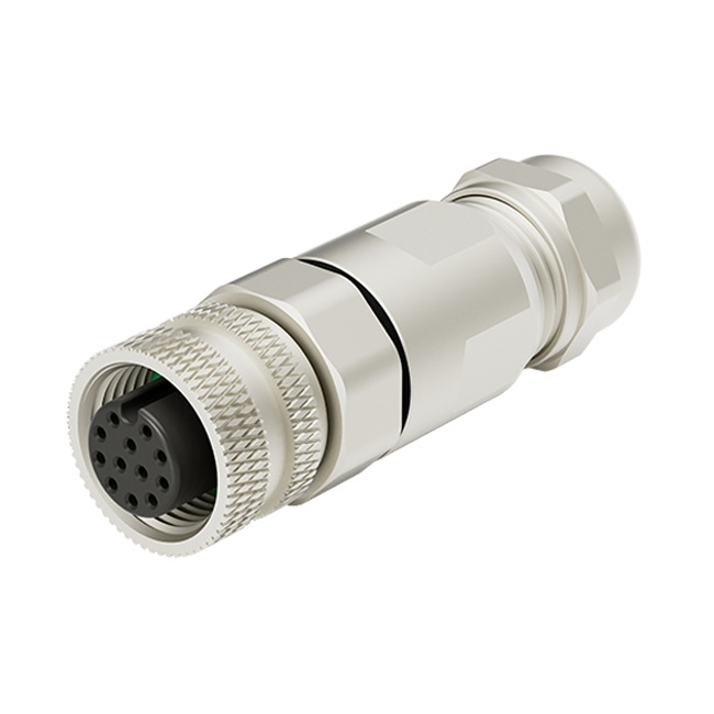 M12 A-Coding 12Pins Female Straight Assembly Connector