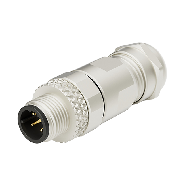 M12 D-Coding 4Pins Male Straight Assembly Connector