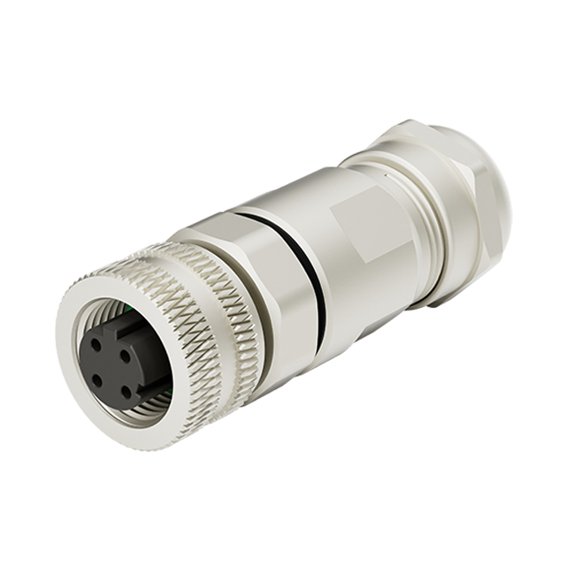 M12 D-Coding 4Pins Female Straight Assembly Connector