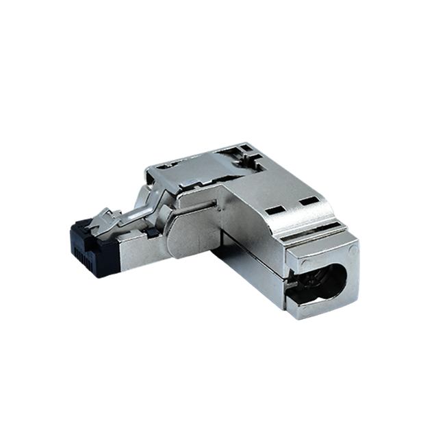 Tool-free zinc alloy 100M 90-degree Profinet connector