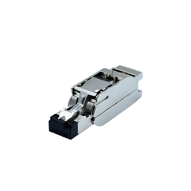Tool-free zinc alloy 8Pins 180-degree Profinet connector