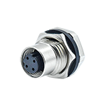M12 D-Coding 4Pins Female Panel Connector(Plating 30 Wheat)