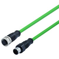 M12 A-Coding 8Pins Push-pull Self-locking Male to RJ45 Male Molded Cable, L=1M