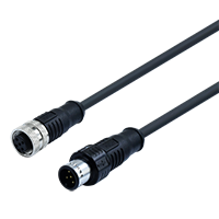 M12 A-Coding 5Pins Push-pull Self-locking Male-to-Female Molded Cable, L=1M