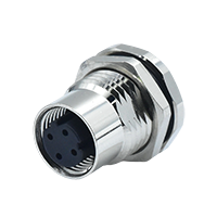 M12 D-Coding 4Pins Female Front Mount Connector