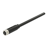 M8 A-Coding 6Pins Female Straight Cable,L=1M