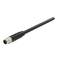 M8 A-Coding 8Pins Male Straight Cable,L=1M