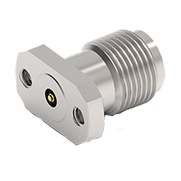 2.92mm Female, Flange 10.16*5.64 with Screw Holes, Vertical Launch Connector (with Slot)