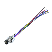 M12 A-Coding 8Pins Male Front Panel Connector (Front-Locked Solder Wire Type)
