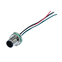 M12 D-Coding 4Pins Male Faceplate Type (Back Lock) With Cable