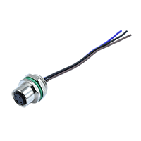 M12 D-Coding 4Pins Female  Panel Connector Panel Type (Rear Lock) With Cable