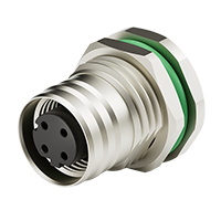 M12 4 Pin female external locking panel mount push-pull self-locking connector